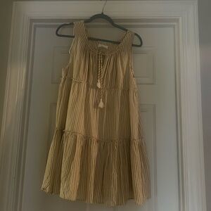 yellow and white striped dress